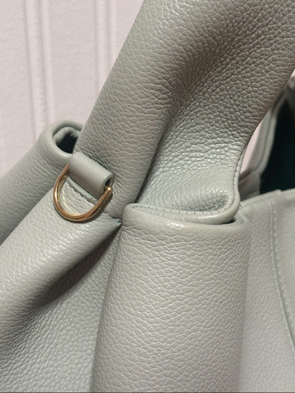 Polene Numero Neuf Mint Green Leather Handbag - Picture 5 of 14